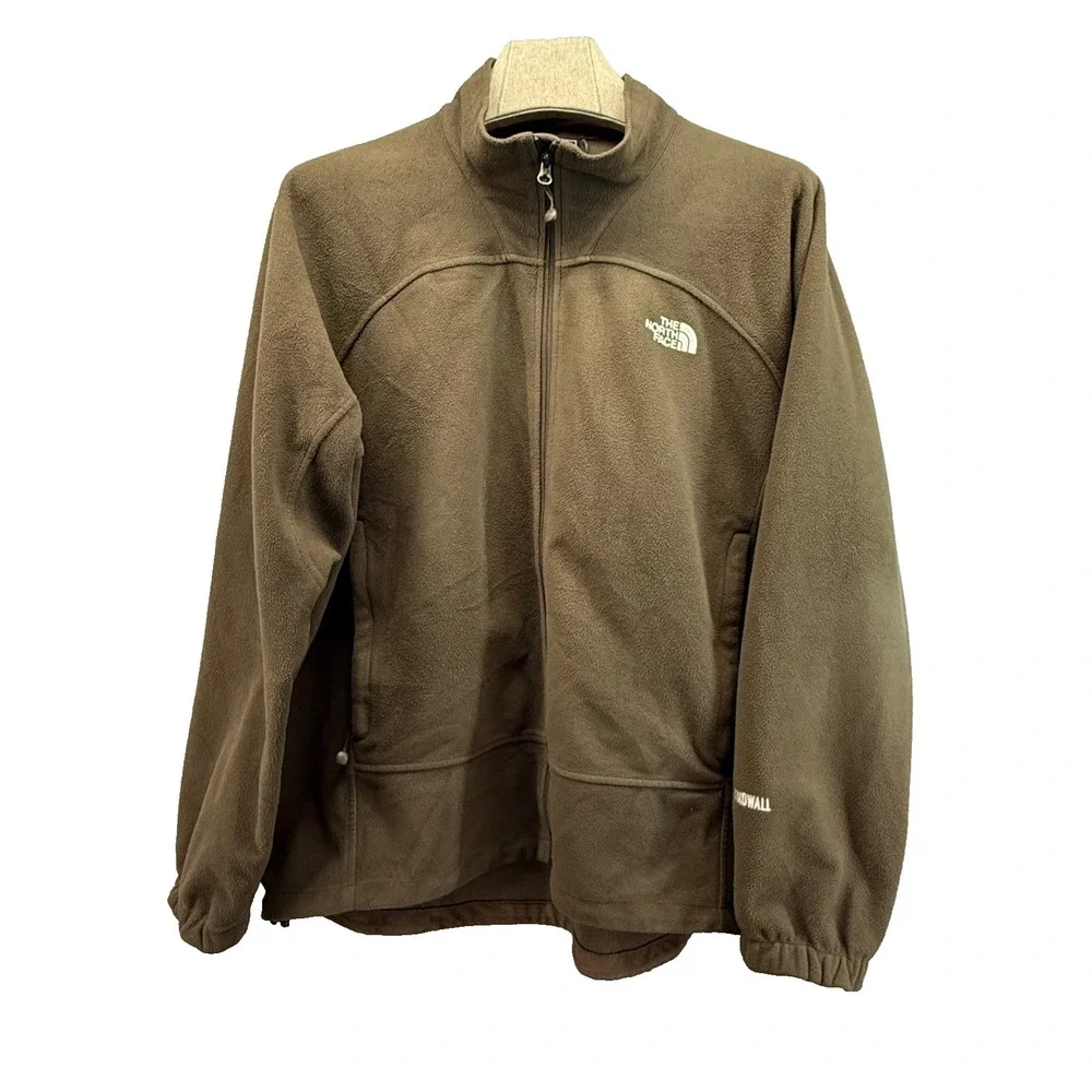 The North Face WindWall Fleece Jacket‎ XXL Brown Full Zip Windproof 2006 Vintage